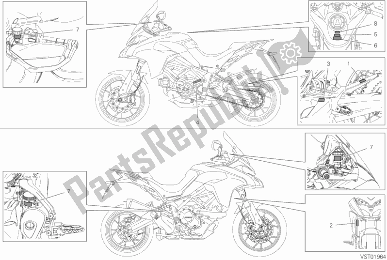 Todas las partes para Etiqueta, Advertencia de Ducati Multistrada 950 S SW 2020